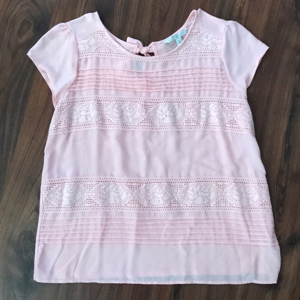 LC Lauren Conrad Lace Pink Top XL